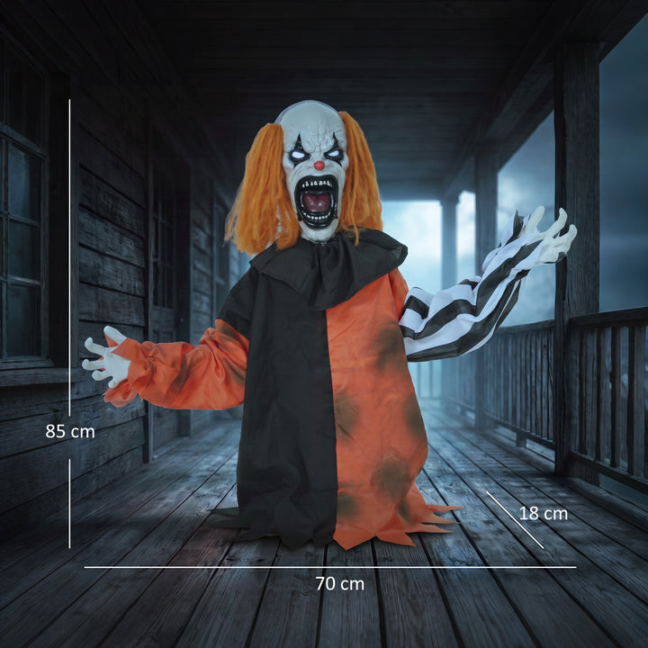 Animated Halloween Face Changing Clown, Animatronic Joker with Cacklin
