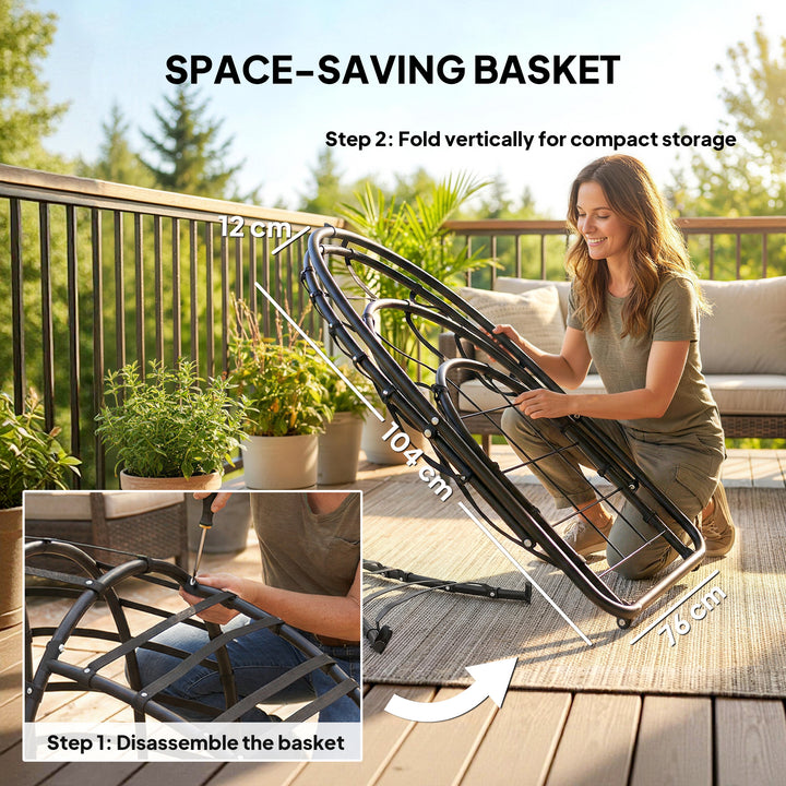 Hanging Egg Chair, Indoor Outdoor Swinging Hammock Chair with Stand, F