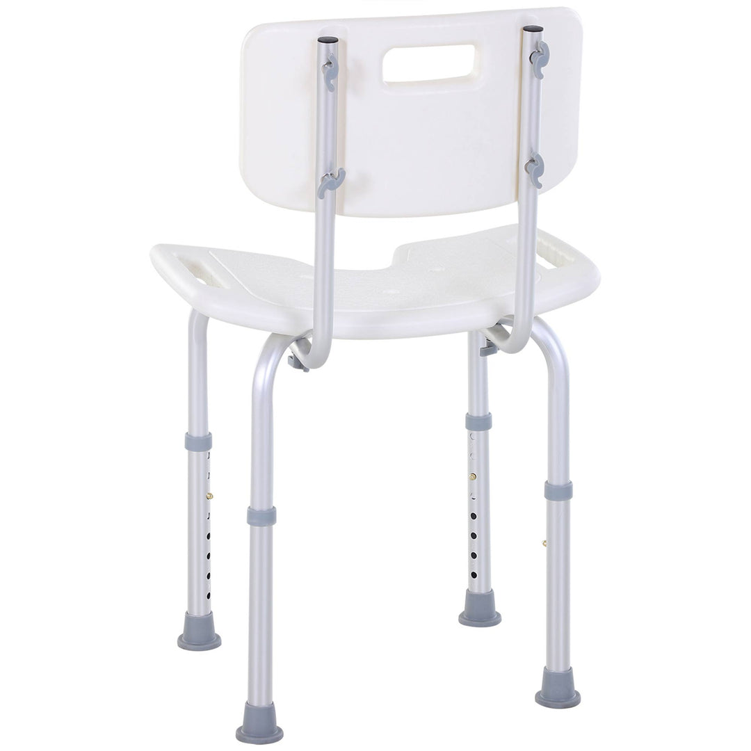MCL 8-Level Height Adjustable Bath Stool Spa Shower Chair Aluminum w/ Non-Slip Feet, Handle for the Pregnant, Old, Injured