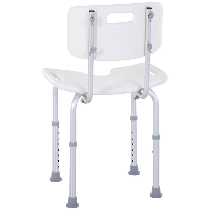 MCL 8-Level Height Adjustable Bath Stool Spa Shower Chair Aluminum w/ Non-Slip Feet, Handle for the Pregnant, Old, Injured