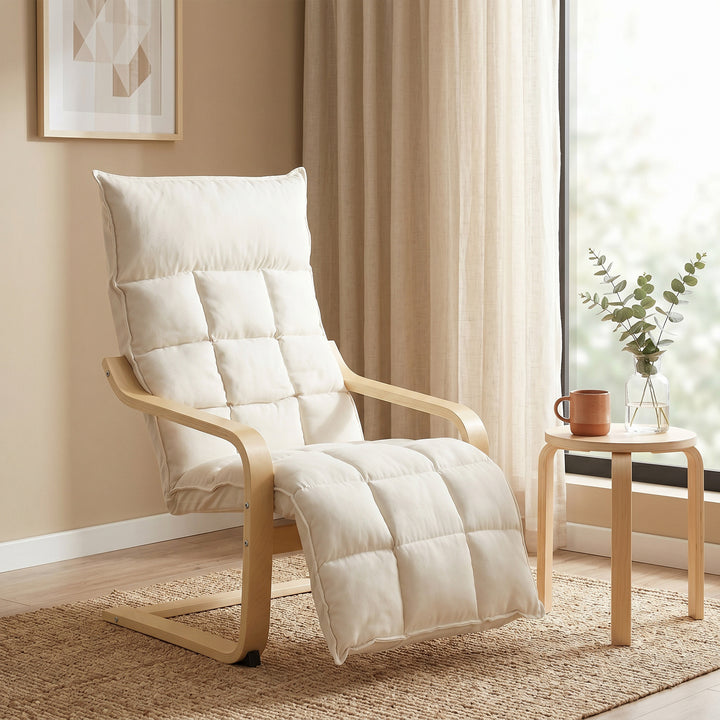 Modern Accent Chair, Leisure Lounge Chair Armchair with Footrest, Plus