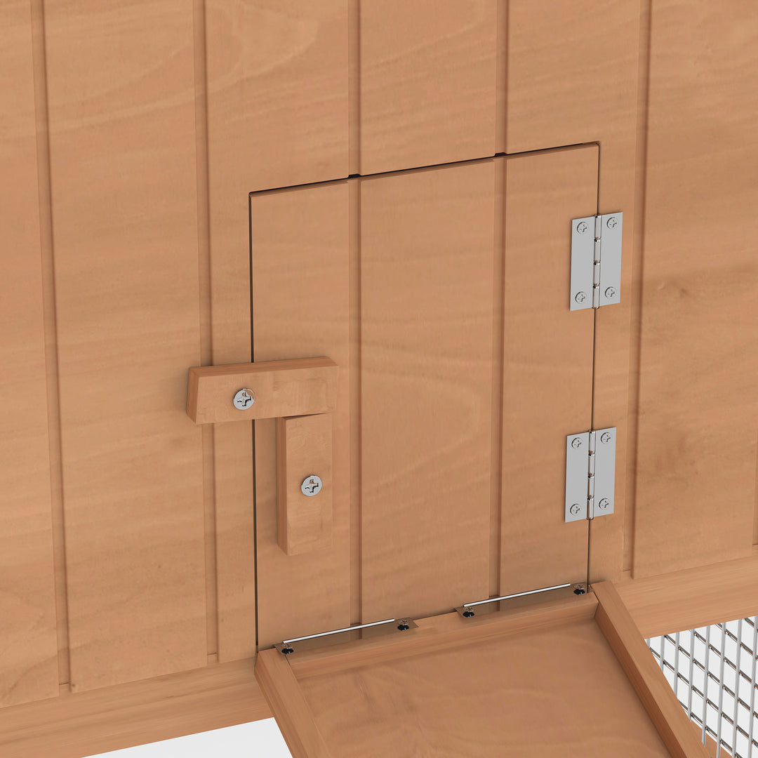 MCL Wooden Rabbit Hutch Guinea Pig hutch House 2 Tier with Rabbit Run for Outdoor Garden Backyard, 85 x 24 x 57cm