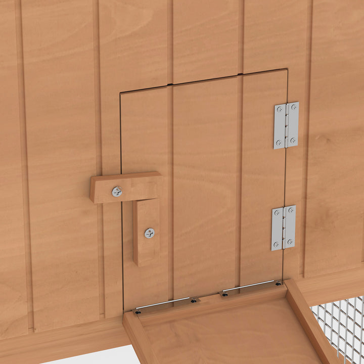 MCL Wooden Rabbit Hutch Guinea Pig hutch House 2 Tier with Rabbit Run for Outdoor Garden Backyard, 85 x 24 x 57cm