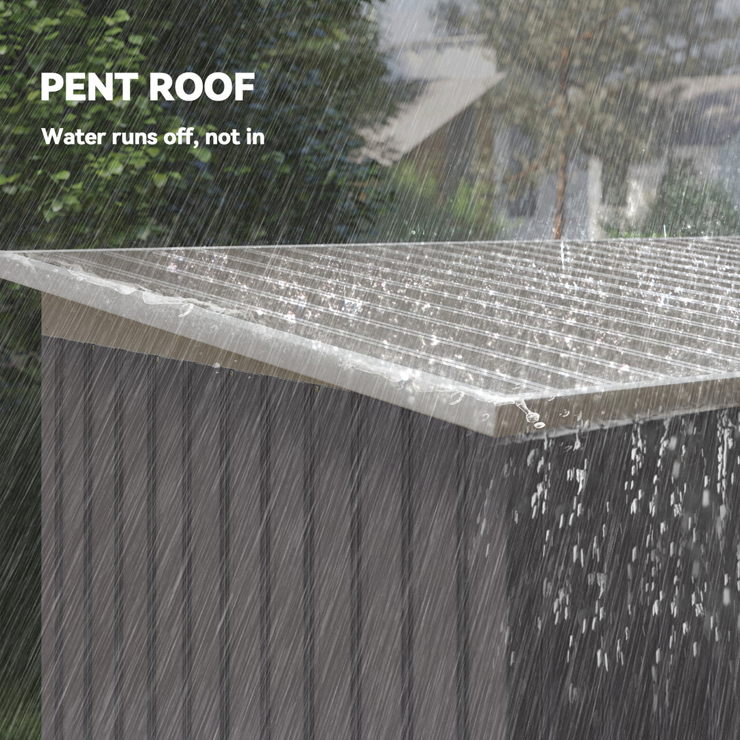 MCL Corrugated Garden Metal Storage Shed Outdoor Equipment Tool Box with Kit Ventilation Doors 9x 4FT Light Grey