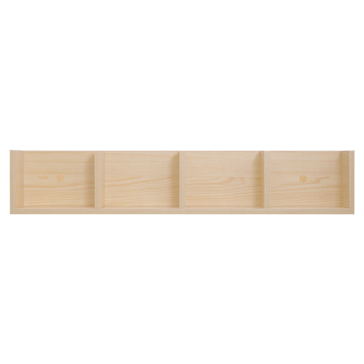 Wall Mount 84 CD / 56 DVD/Blu-ray/ Media Storage Rack 4 Cubes, Wooden Shelf Organiser Unit Bookcase Display, Set of 2, Natural Wood Finish