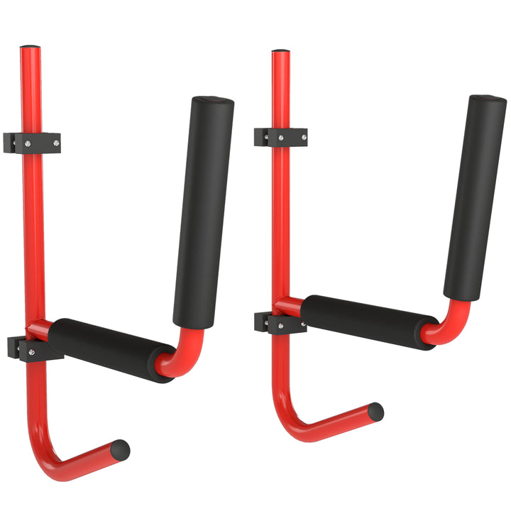MCL Kayak Canoe Heavy Duty Wall Mounted Storage Holder Rack Heavy Duty Storing Hangers Red