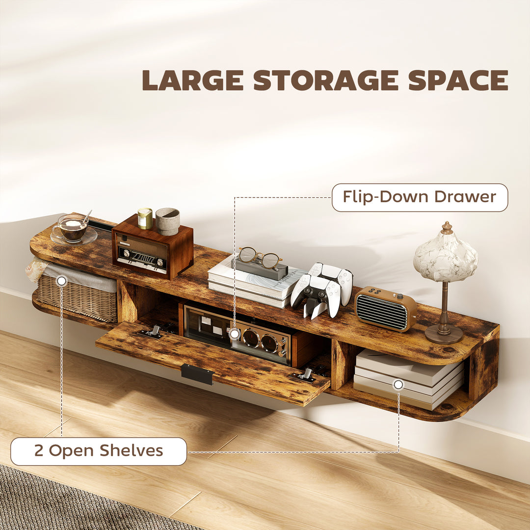 MCL 120 cm Floating TV Unit for TVs up to 50 Inch - Rustic Brown