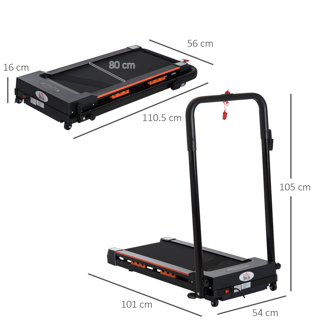 Steel Folding Motorized Home Treadmill w/ LCD Monitor Black