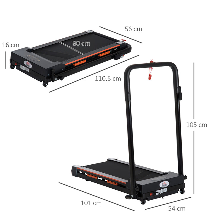 Steel Folding Motorized Home Treadmill w/ LCD Monitor Black