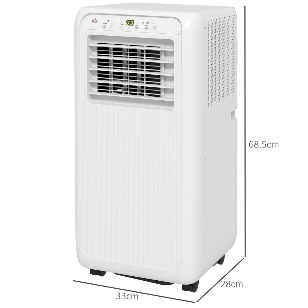 HOMCOM 7,000 BTU Mobile Air Conditioner for Room up to 15m², with Dehumidifier, 24H Timer, Wheels, Window Mount Kit | Aosom UK