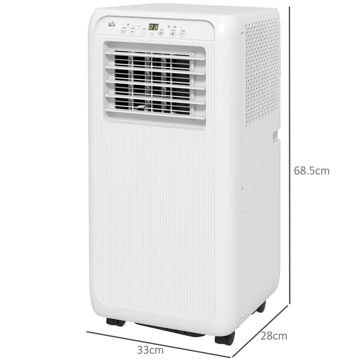 HOMCOM 7,000 BTU Mobile Air Conditioner for Room up to 15m², with Dehumidifier, 24H Timer, Wheels, Window Mount Kit | Aosom UK