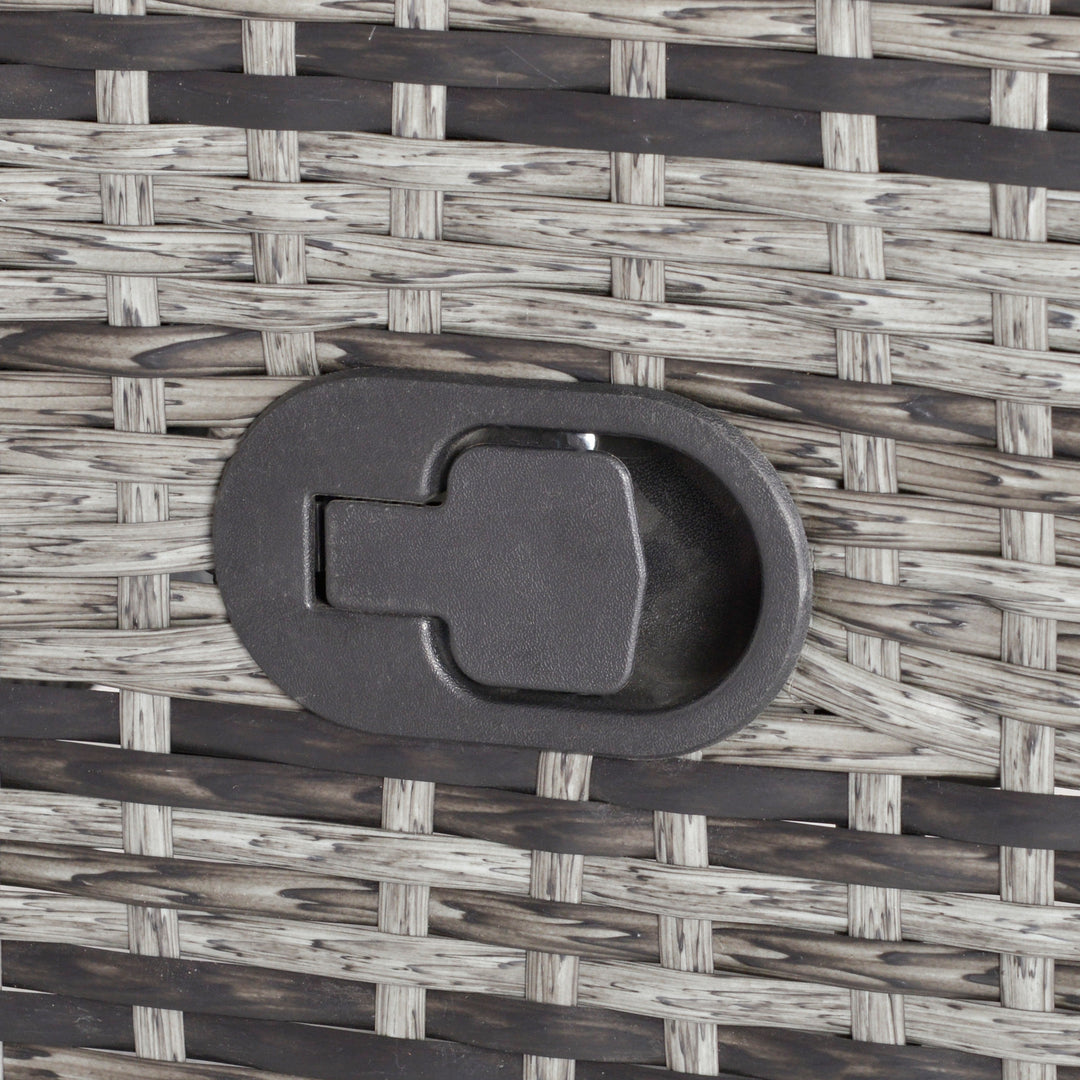 MCL 2 Seater Patio Wicker Chaise Lounge Sofa Set with Fabric Cushion, Grey