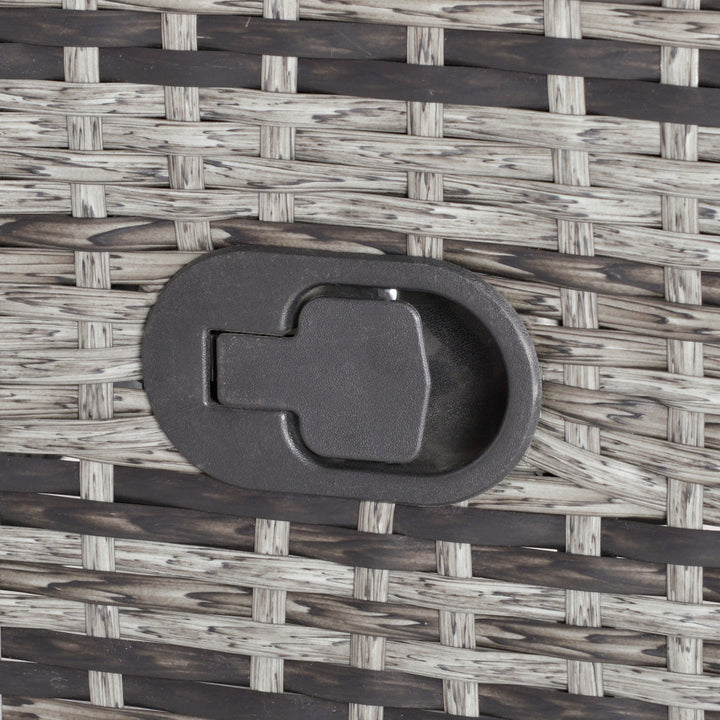 MCL 2 Seater Patio Wicker Chaise Lounge Sofa Set with Fabric Cushion, Grey