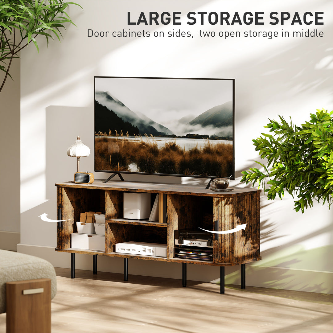TV Stand Cabinet for TVs up to 55 Inches, TV Unit with Storage Shelves and Cupboard for Living Room, Rustic Brown