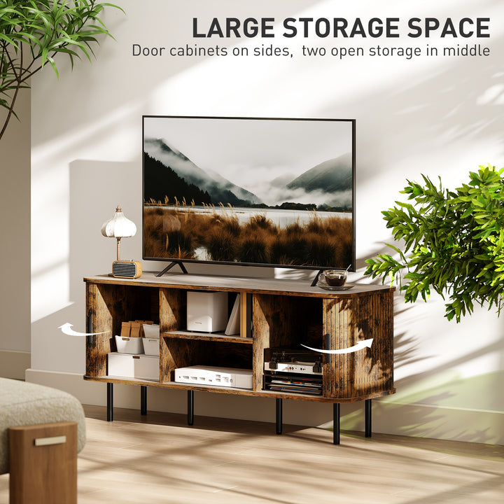 TV Stand Cabinet for TVs up to 55 Inches, TV Unit with Storage Shelves and Cupboard for Living Room, Rustic Brown