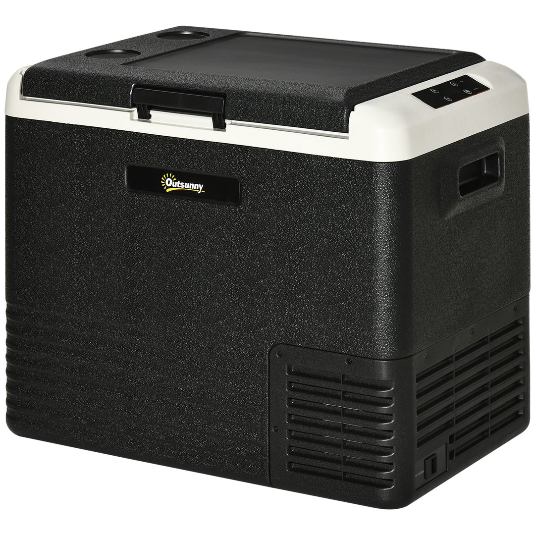 50L Car Refrigerator, Portable Compressor Car Fridge Freezer, Electric Cooler Box with 12/24V DC and 110-240V AC for Camping, Driving, Picnic, Down to -20℃