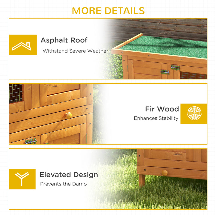Rabbit Hutch Outdoor Guinea Pig Hutch Wooden Duck House Pet Cage with Opening Roof, 90 x 45 x 90cm