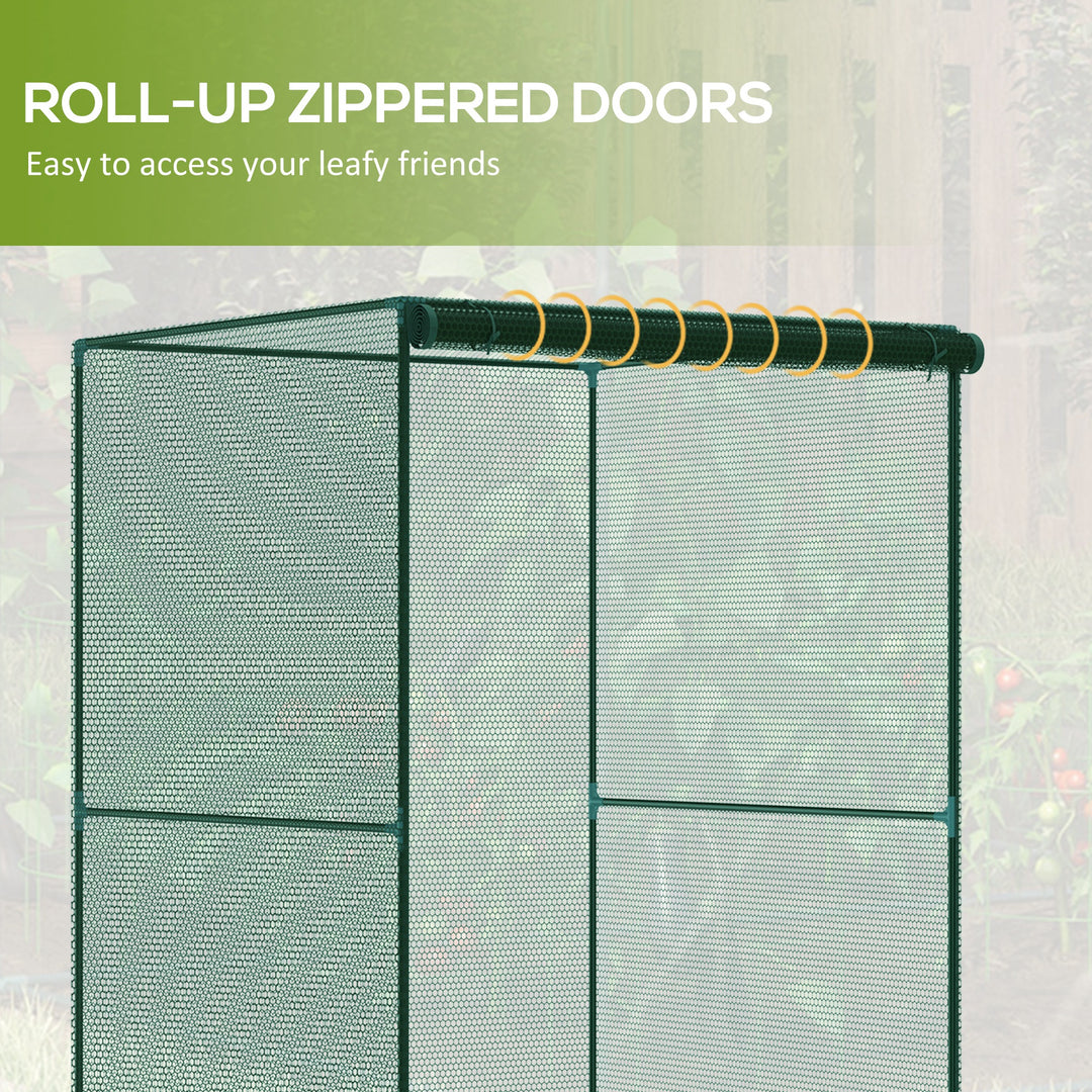 120 x 120cm Compact Plant Cage, with Netting - Green