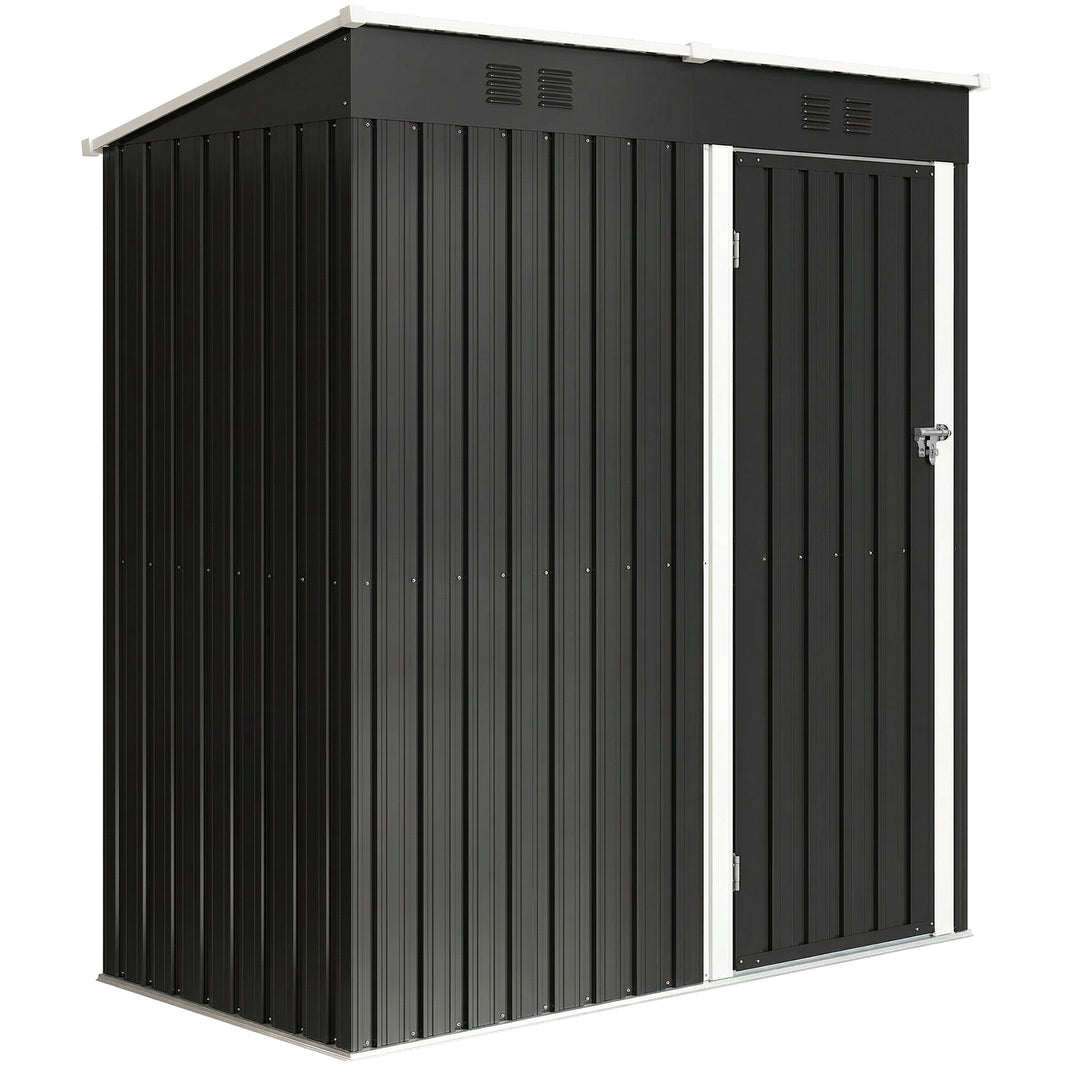5 x 3 ft Lean-to Garden Shed, Outdoor Storage Shed with Lockable Door 