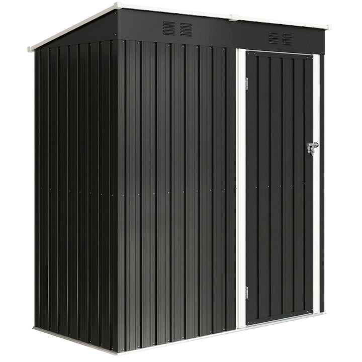 5 x 3 ft Lean-to Garden Shed, Outdoor Storage Shed with Lockable Door 