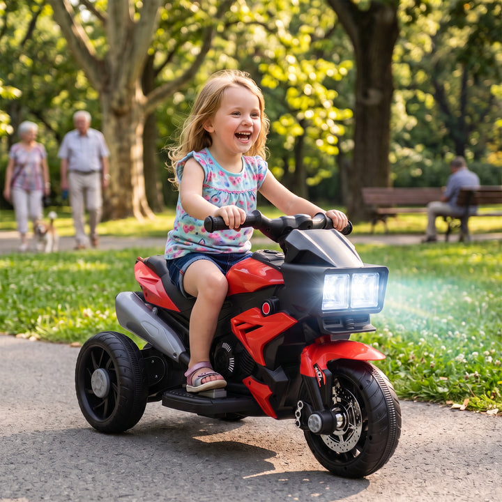 Kids Electric Motorcycle Ride-On Toy, 3-Wheel Battery-Operated Motorbi