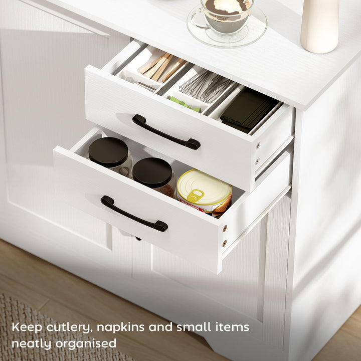 Sideboard with 2 Drawers Modern Storage Cabinet, Kitchen Cupboard with