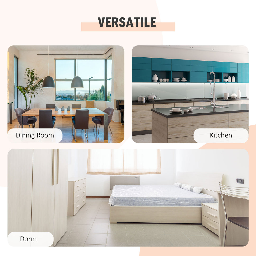 MCL Foldable Drop Leaf Dining Table Folding Workstation for Small Space with Storage Shelves Cubes Oak & White