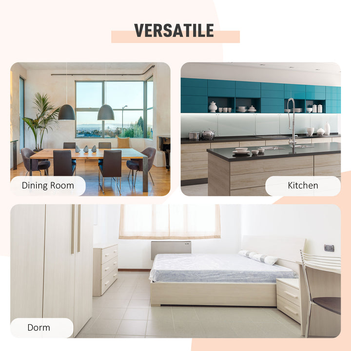 MCL Foldable Drop Leaf Dining Table Folding Workstation for Small Space with Storage Shelves Cubes Oak & White