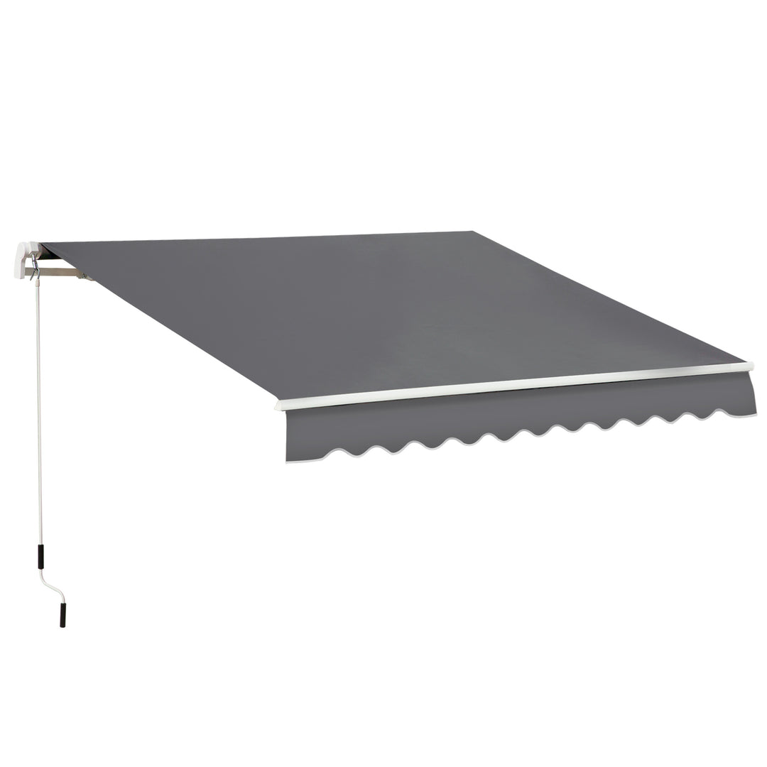 4x2.5m Manual Awning Window Door Sun Weather Shade w/ Handle Grey