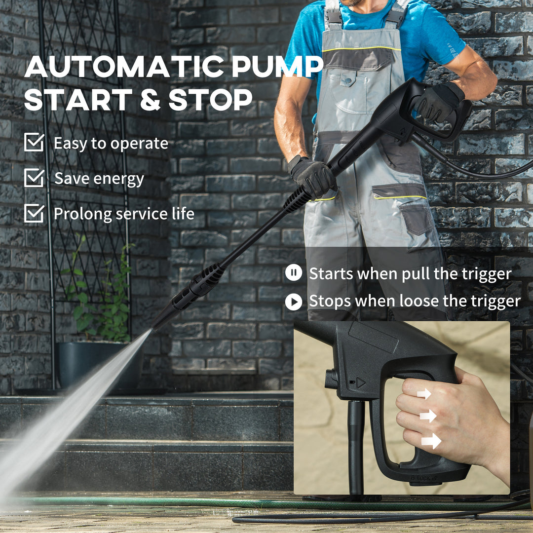 1800W High Pressure Washer, 150 Bar Pressure, 510 L/h Flow, High-Performance Portable Power Washer Jet Wash Cleaner with 6M Hose and Hose Reel for Garden, Car, Furniture, Yellow