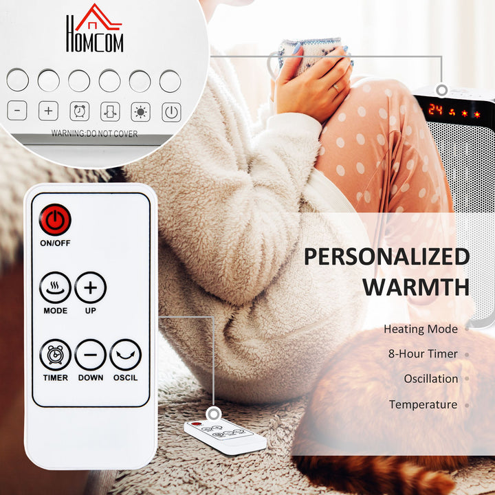2000W Electric Heater, PTC Ceramic Portable Fan Heater with Overheating & Tip-Over Protection, 8H Timer, 45° Oscillating Heater for Home, Office, Study, Bedroom
