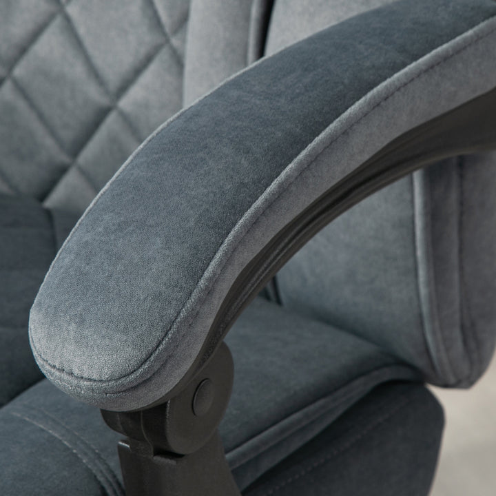 Massage Office Chair, Heated Reclining Computer Chair with Adjustable Height and Footrest, Dark Grey