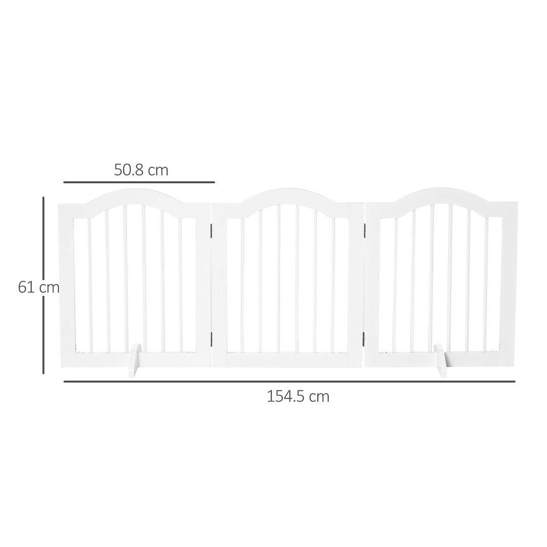 PawHut Dog Gate Wooden Foldable Small Sized Pet Gate Stepover Panel w/ Support Feet Freestanding Safety Barrier for House Doorway Stairs | Aosom UK