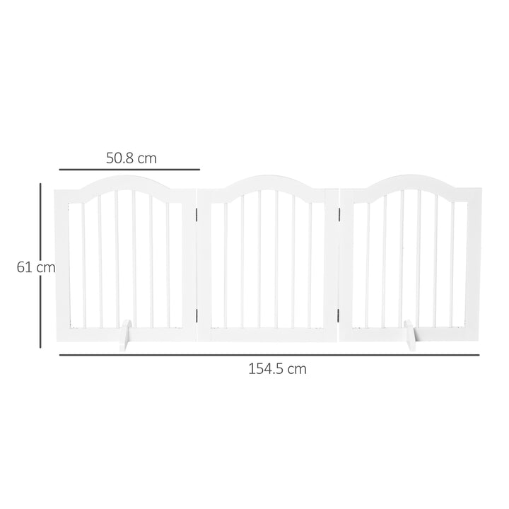 PawHut Dog Gate Wooden Foldable Small Sized Pet Gate Stepover Panel w/ Support Feet Freestanding Safety Barrier for House Doorway Stairs | Aosom UK