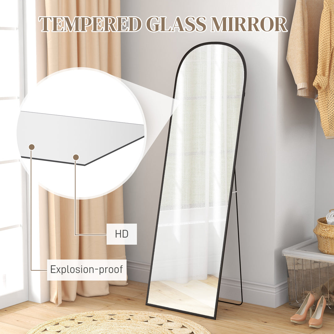 162cm Aluminium Frame Standing Mirror - Black