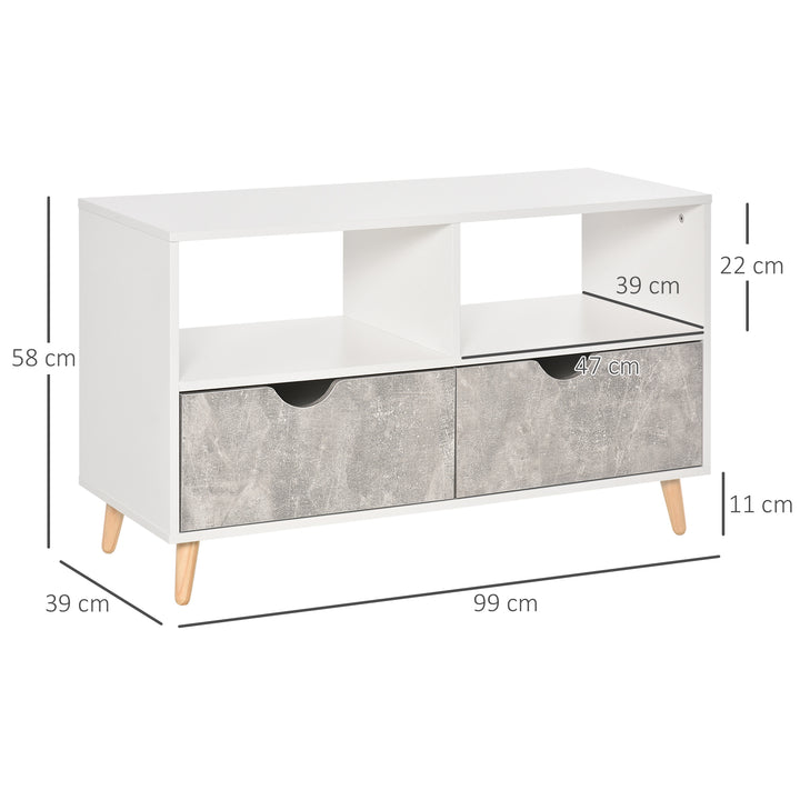 TV Stand Cabinet for TVs up to 42", Modern TV Unit with Shelf, Drawers and Storage Cabinet, Entertainment Center for Living Room, Grey