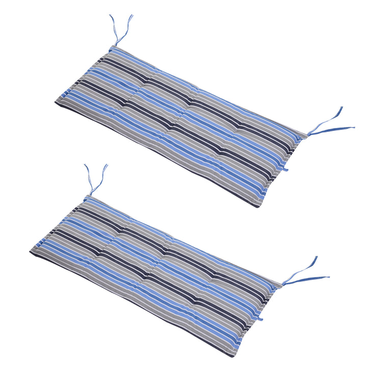 Polyester Set Of 2 Swing Chair Cushion Blue Stripes