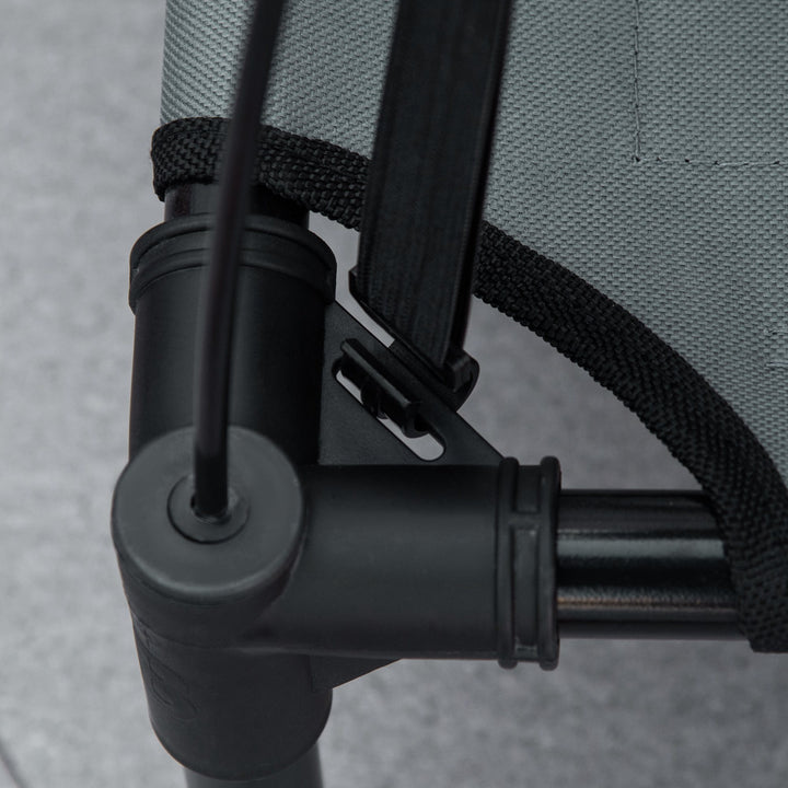 MCL Raised Dog Bed Waterproof Elevated Pet Cot with Breathable Mesh UV Protection Canopy Grey, for Small Dogs, 61 x 46 x 62cm