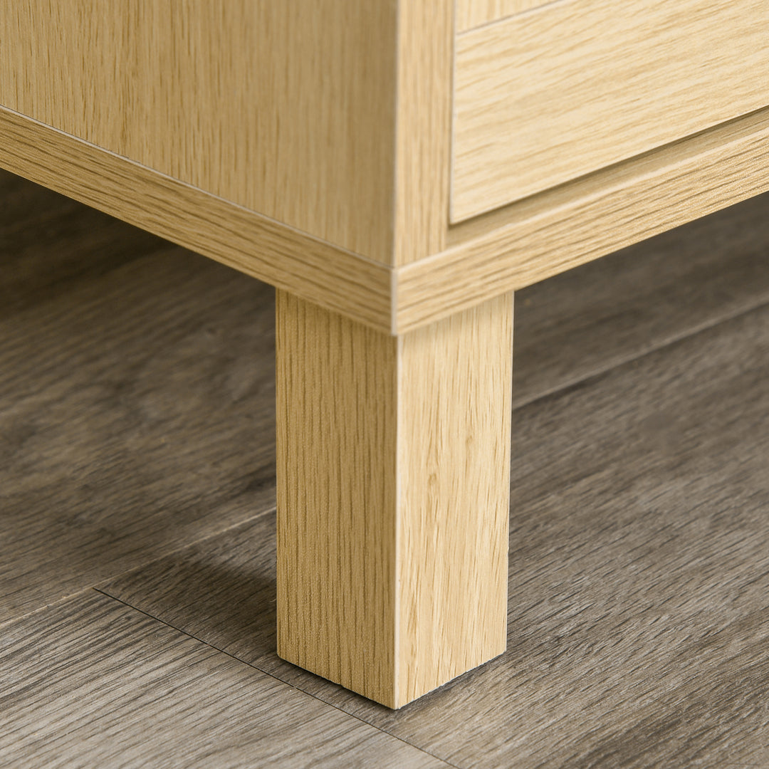 MCL Rattan Bedroom Chest of Drawers, 3 Drawers Storage Unit, Boho Dresser for Living Room, Hallway, Natural