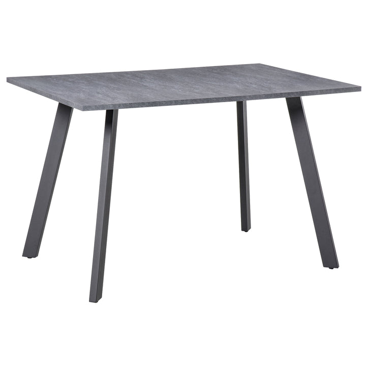 HOMCOM Rectangular Dining Table with Metal Legs and Spacious Tabletop for Kitchen, Dining & Living Room, Modern Dining Table, Dark Grey | Aosom UK