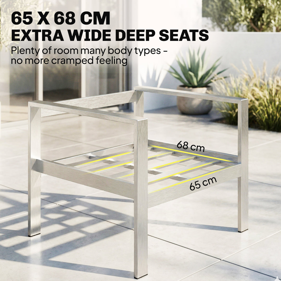 4 Seater Garden Furniture Set, Extra Wide Deep Garden Sofa Set with Ol