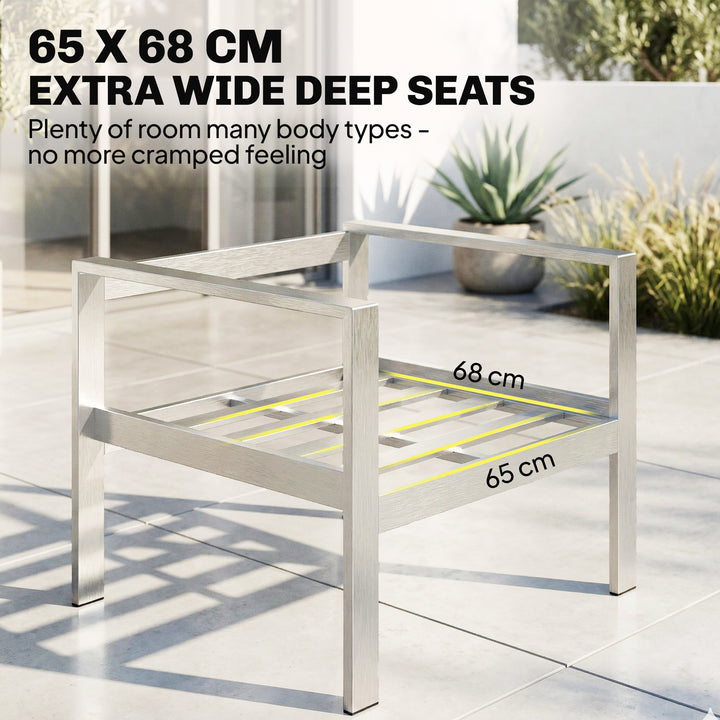 4 Seater Garden Furniture Set, Extra Wide Deep Garden Sofa Set with Ol