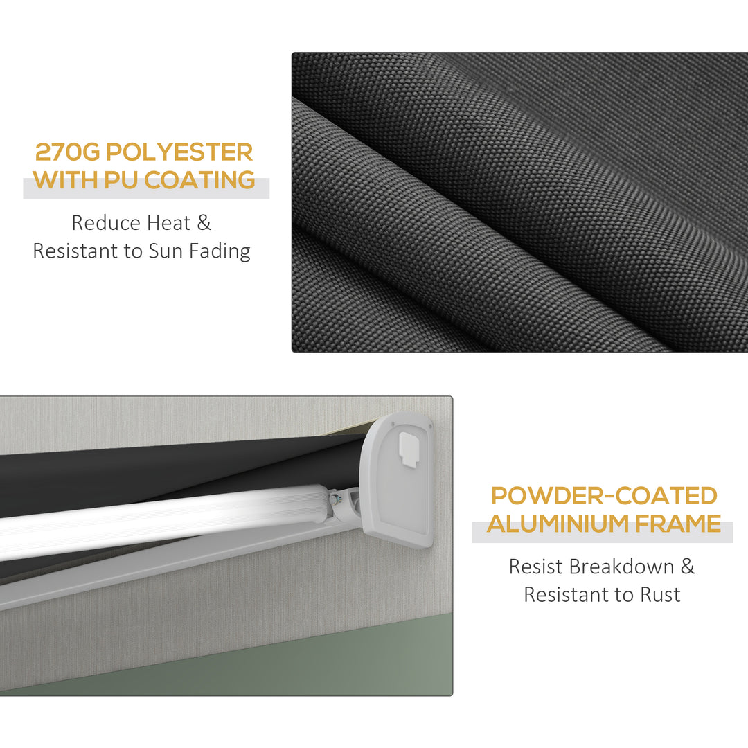 4 x 3(m) Electric Retractable Awning with Remote Controller, Aluminium Frame Sun Canopies for Patio Door Window