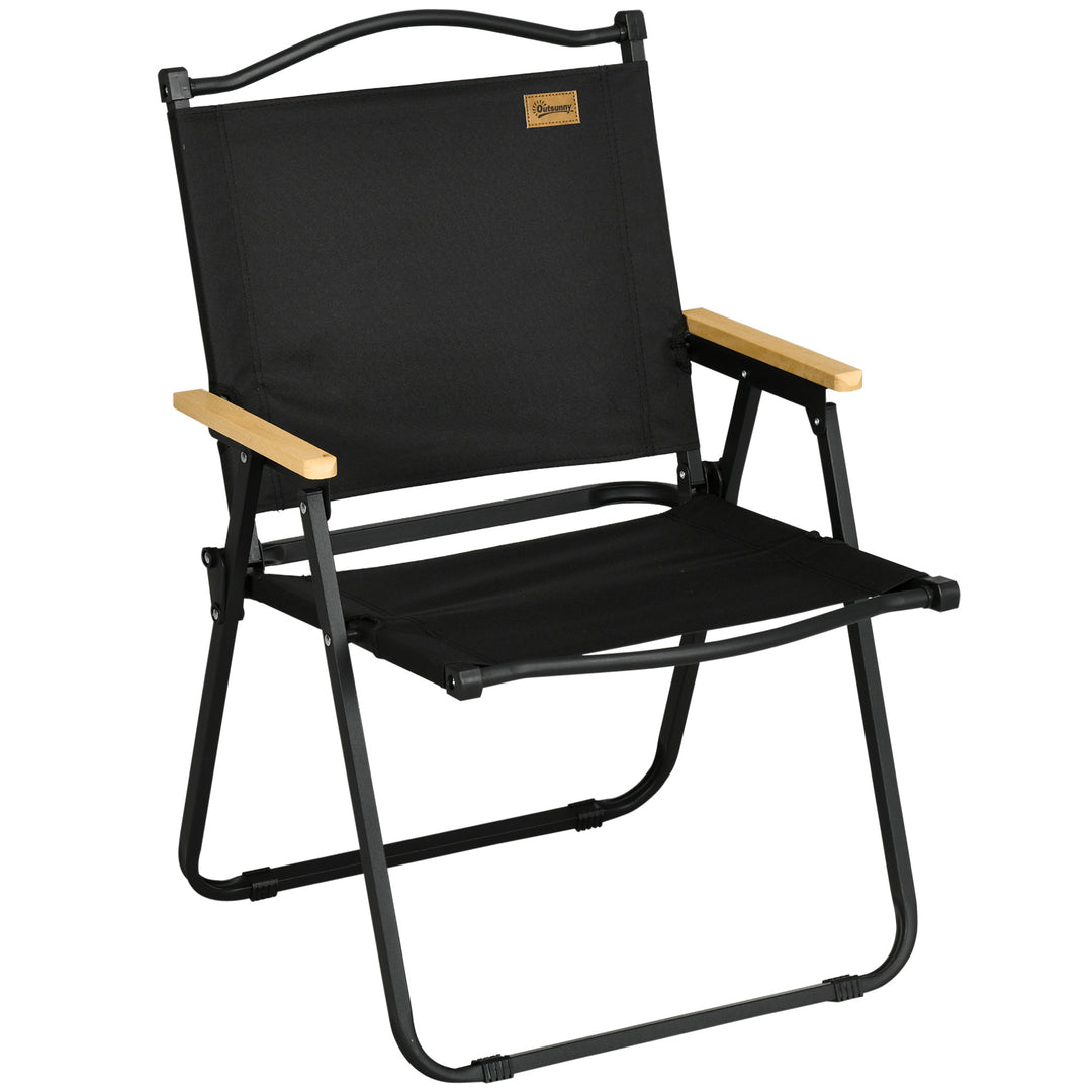 Camping Chair for Adults, Lightweight Folding Chair, Portable Chair for Camping, Fishing, Beach and Outdoor Travel, Black