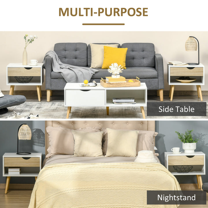 MCL Set of 2 Bedside Table with Drawer and Shelf