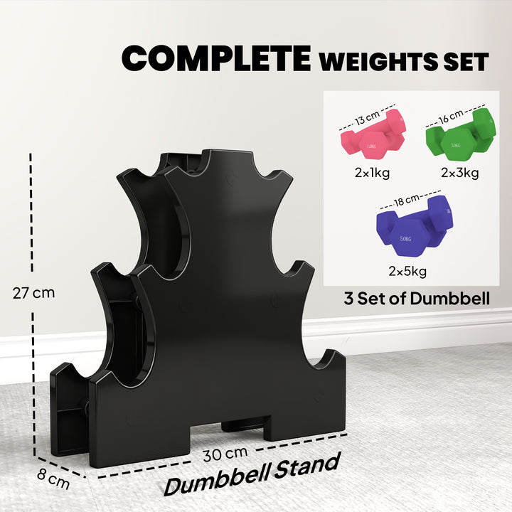 Hex Dumbbells Set with Dumbbell Rack, Hand Weights for Strength Traini