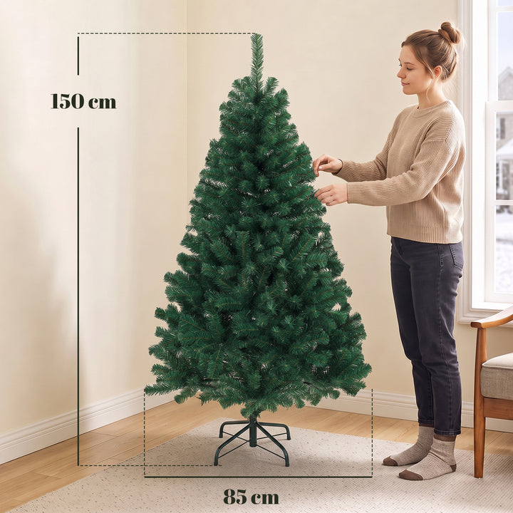 5ft Artificial Christmas Tree, Fir Hinged Xmas Tree with 420 Branch - view 3