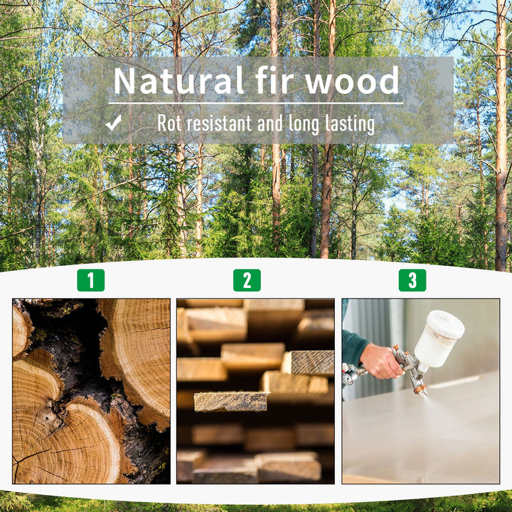 MCL 72.5 x 31.5 x 149.5 cm 45L Garden Wooden Pine Trough Planter with Topped Trellis Climbing Plants Flower Raised Bed, Orange