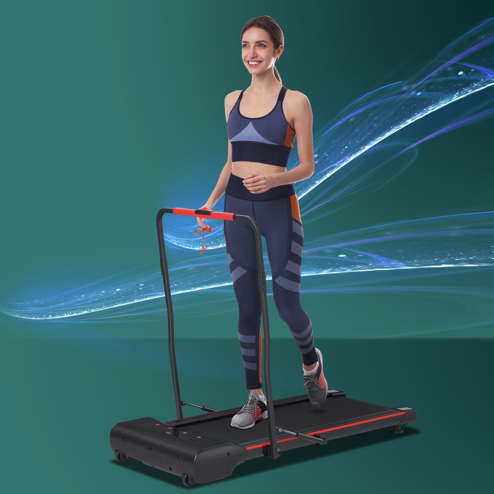 Foldable Walking Machine Treadmill 1-6km/h with LED Display & Remote Control Exercise Fitness for Home Office