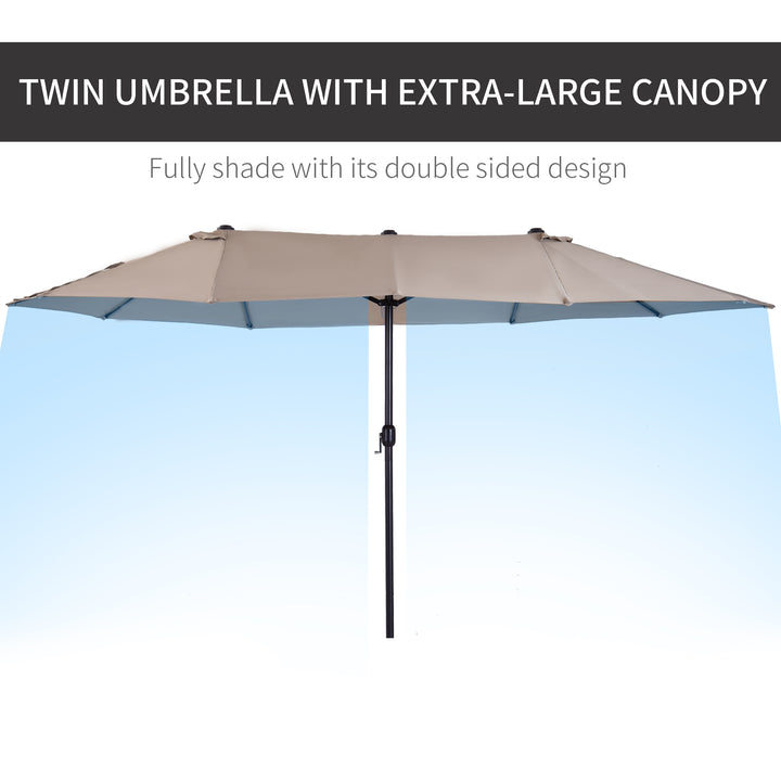 MCL 4.6m Double-Sided Patio Parasol Sun Umbrella-Tan